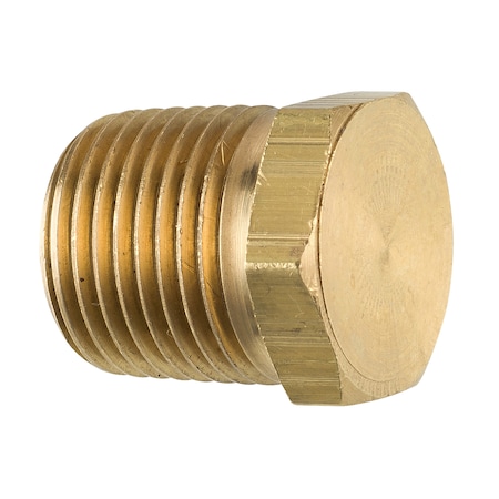 Ags Brass Hex Plug, Male (1/2-14 NPT), 1/bag PTF-13B